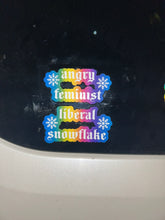 Load image into Gallery viewer, Angry Feminist Lib SnowFlake Decal
